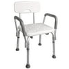 Calhome Adjustable Medical Shower Chair with back and armrest, White