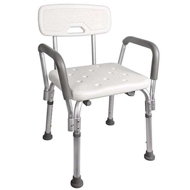 Calhome Adjustable Medical Shower Chair With Back And Armrest White Walmart Com Walmart Com