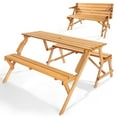 thumbnail image 1 of VEVOR 2-in-1 Transforming Interchangeable Picnic Table Wooden Table Bench Set Outdoor, 1 of 9