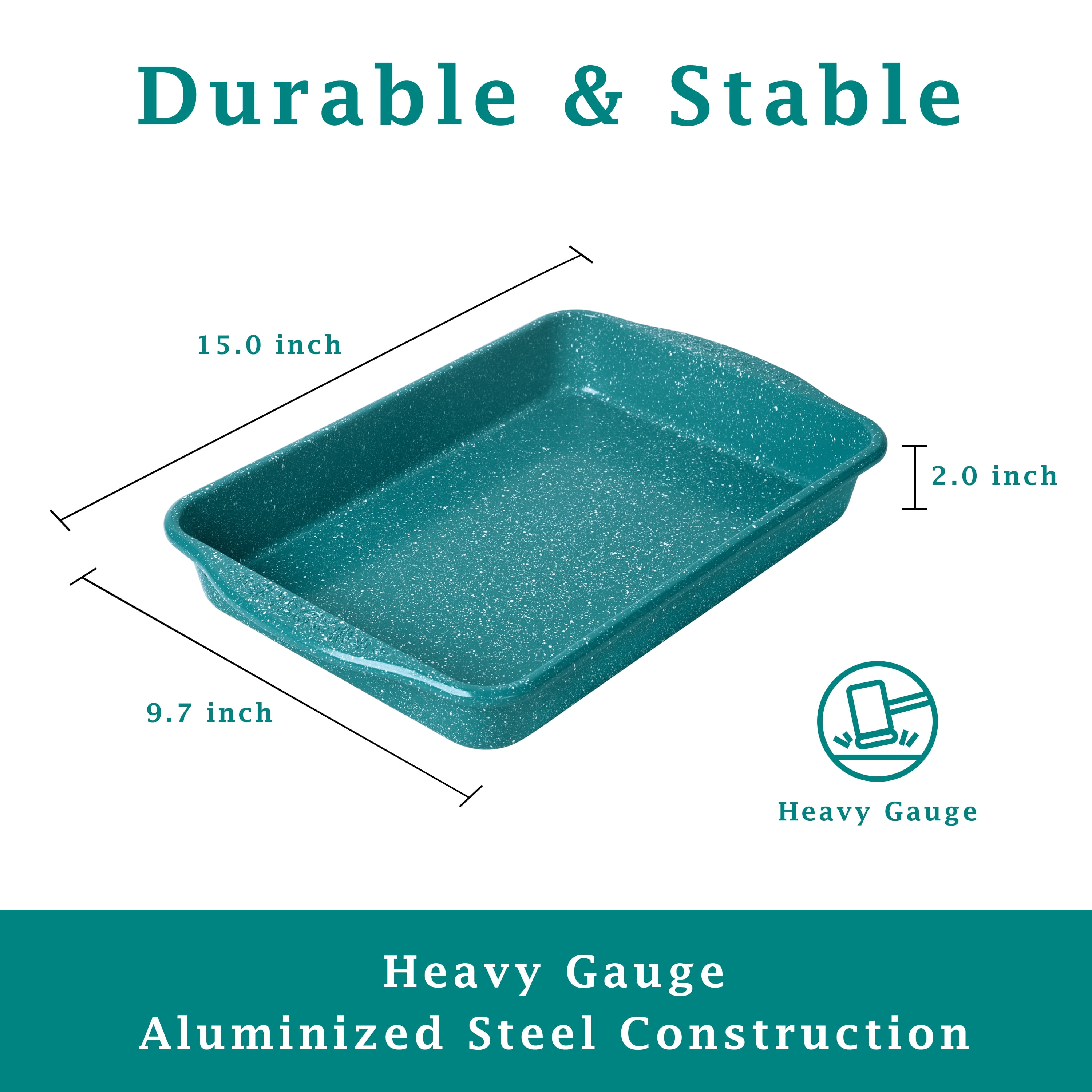 The Pioneer Woman Teal Speckle 9" x 13" Nonstick Aluminum Cake Pan