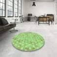 thumbnail image 4 of Ahgly Company Machine Washable Indoor Round Transitional Pastel Green Area Rugs, 7' Round, 4 of 7