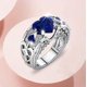 thumbnail image 2 of Anillo de acero inoxidable de semi colon con forma de corazón, circonita de diamante, tendencia de moda para mujer, anillo de circonita de diamante completo, joyería para mujer, anillos de diaman, 2 of 5