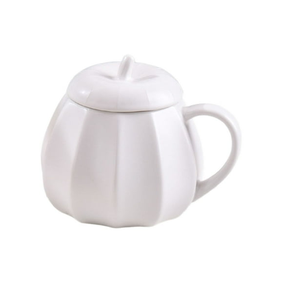 Halloween Pumpkin Mug With Lid Ceramic Halloween Pumpkin Shaped Cup Halloween Coffee Mug Milk Cup With Lid For Christmas Birthday Women Wife Mom Girl Boy Teacher 50s Drinking Glasses Vacuum Insulated