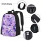 thumbnail image 3 of Disketp Violet Mochila Estampada de Gran Capacidad con Lonchera y Estuche, Set de 3 Piezas para Estudiantes, 3 of 7