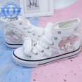 thumbnail image 1 of 2024 zapatos blancos de verano y otoño nuevo estilo jade canela perro zapatos de lona de caña alta para niñas y niñas corazón ins graffiti versión coreana tendencia versátil, 1 of 5