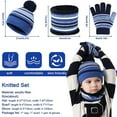 thumbnail image 7 of FZ FANTASTIC ZONE Kids Winter Knit Warm Pompom Beanie Hat Cap Neck Scarf Gloves Set for Boys Girls,Blue, 7 of 7