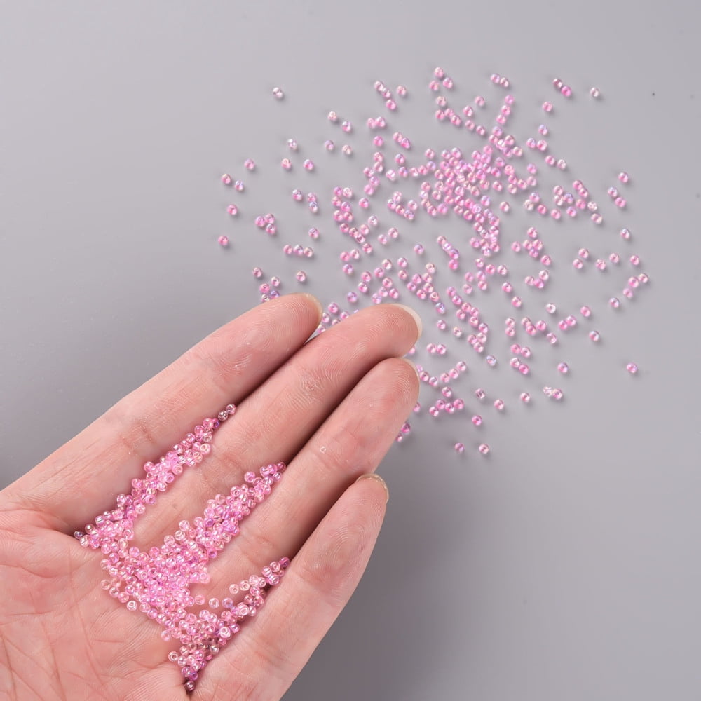 11/0 Grade A Round Glass Seed Beads Transparent Inside Colours AB Color Plated Violet 2.3x1.5mm Hole: 1mm about 48500pcs/pound