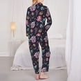 thumbnail image 6 of Goofa Roses Flowers Printed Women’s 2 Piece Pajama Set Super,Pajamas Women's Long Sleeve Sleepwear Soft Button Down Loungewear Pjs Lounge Set Nightwear-Medium, 6 of 9