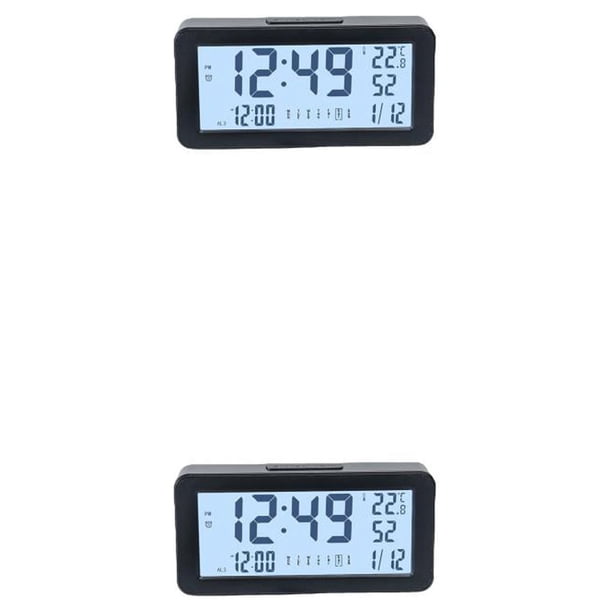 Cateissary Reloj Digital retroiluminado, termómetro de temperatura multifuncional, decoración de , relojes de luz, dormitorio, sala de estar,