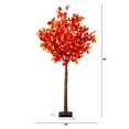 thumbnail image 3 of Nearly Natural Pre-Lit Maple Artificial Foliage Fall Tree - 5' - Warm White LED Lights, 3 of 4