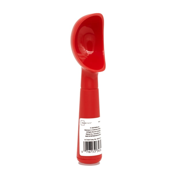 Mainstays Lightweight Plastic Ice Cream Scoop, Red