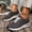 Black1, variant on Women's Low-Top Chunky Sole Denim Canvas Sneakers Slip Resistant Fashion Casual Shoes Comfortable Orthopedic Walking Shoes for Everyday Wear Gray