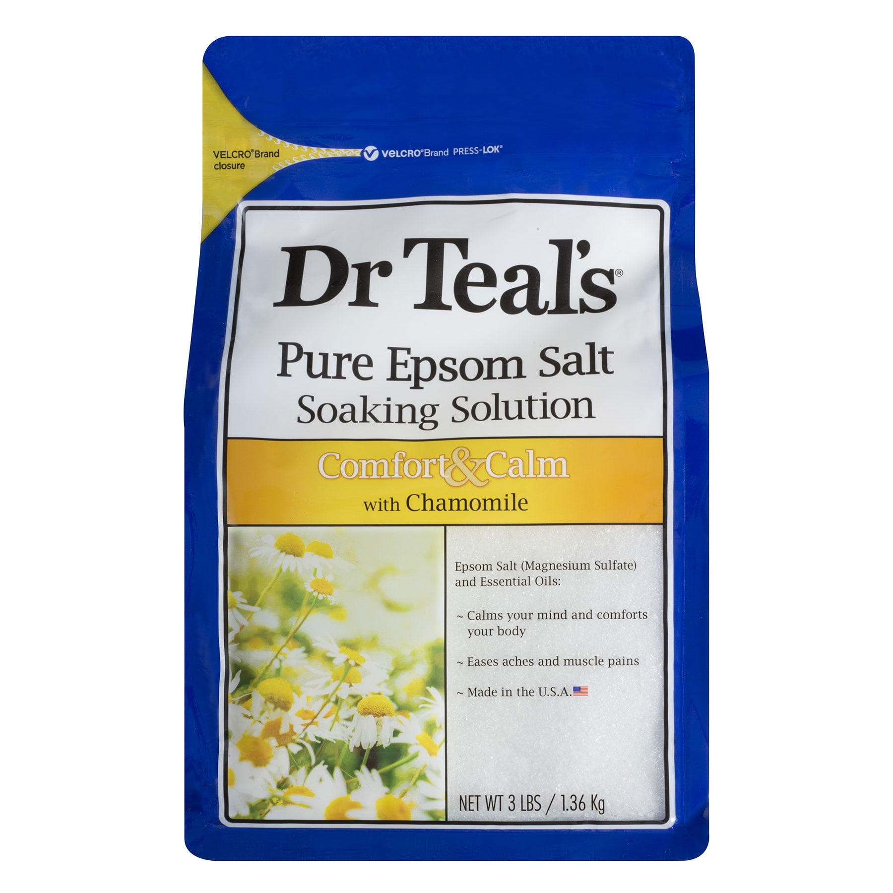 Dr Teals Epsom Salt Soaking Solution Comfort Chamomile, 3 LB.