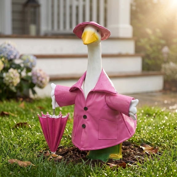 Raincoat Style Garden Goose Costume - Complete Garden Goose Costume Clothing Suit Waterproof Decorative Lawns Goose Dress Front Yard Porch Ornament