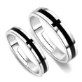 thumbnail image 1 of kurtrusly 2Pcs/set Men Women Couples Rings Wedding Party Crystal Letters Cuff Ring Love Matching Jewelry, 1 of 9