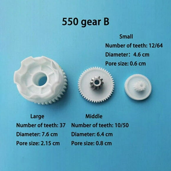 Plastic Gear for Gearbox 550 and 390 Children's Electric Car Kid Ride on Toy Car 550 gear B set