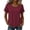 Wine(Ladies Tops), variant on GUACER Womens Eyelet Lace Crew Neck Tops Short Sleeve Hollow Out Boho Blouses Summer Relaxed Fit Shirts