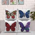 thumbnail image 3 of Pbobriich Butterfly Decorative Throw Pillow Cover Set of 4, Square Pillowcases Cotton Linen Cushion Cover 18'' X 18'', 3 of 5