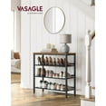 thumbnail image 4 of VASAGLE Shoe Rack for Entryway, 4 Tier Shoe Storage Shelves, 12-15 Pairs Shoe Organizer, with Sturdy Wooden Top and Steel Frame, Free Standing, Industrial, Rustic Brown and Ink Black ULBS040B01, 4 of 4