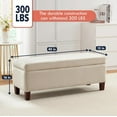 thumbnail image 3 of Ornavo Home Storage Ottoman Bench Upholstered Rectangle Storage Ottoman with Hinge Lid for Entryway, Bedroom, Living Room, Velvet Cream, 3 of 7