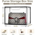 thumbnail image 2 of Purse Organizer for Closet,Clear Acrylic Display Case for Handbag Organizer, Purse Storage Box with Magnetic Door, Dustproof Storage Bins for Book, Collectibles, Cosmetic (Grey, 5), 2 of 12