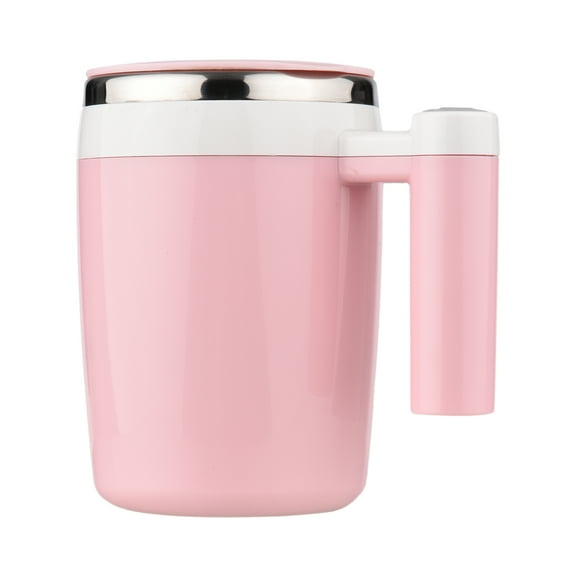 Walmeck 380mL Self Stirring Mug with Lid Automatic Magnetic Stirring Coffee Cup Electric Stainless Steel Self Mixing Coffee Cup for Coffee Milk Cocoa Hot Chocolate Tea