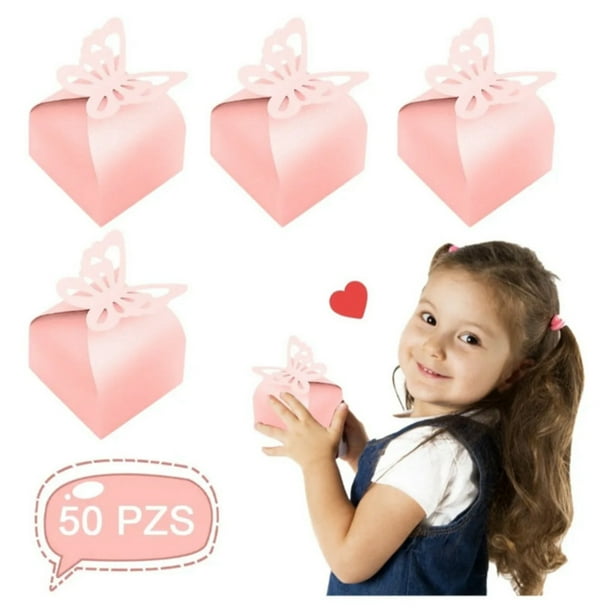 Cajas de regalo de mariposa rosa, 50 unidades de cajas de regalo de mariposa rosa, cajas de regalo de mariposa rosa, multifuncionales