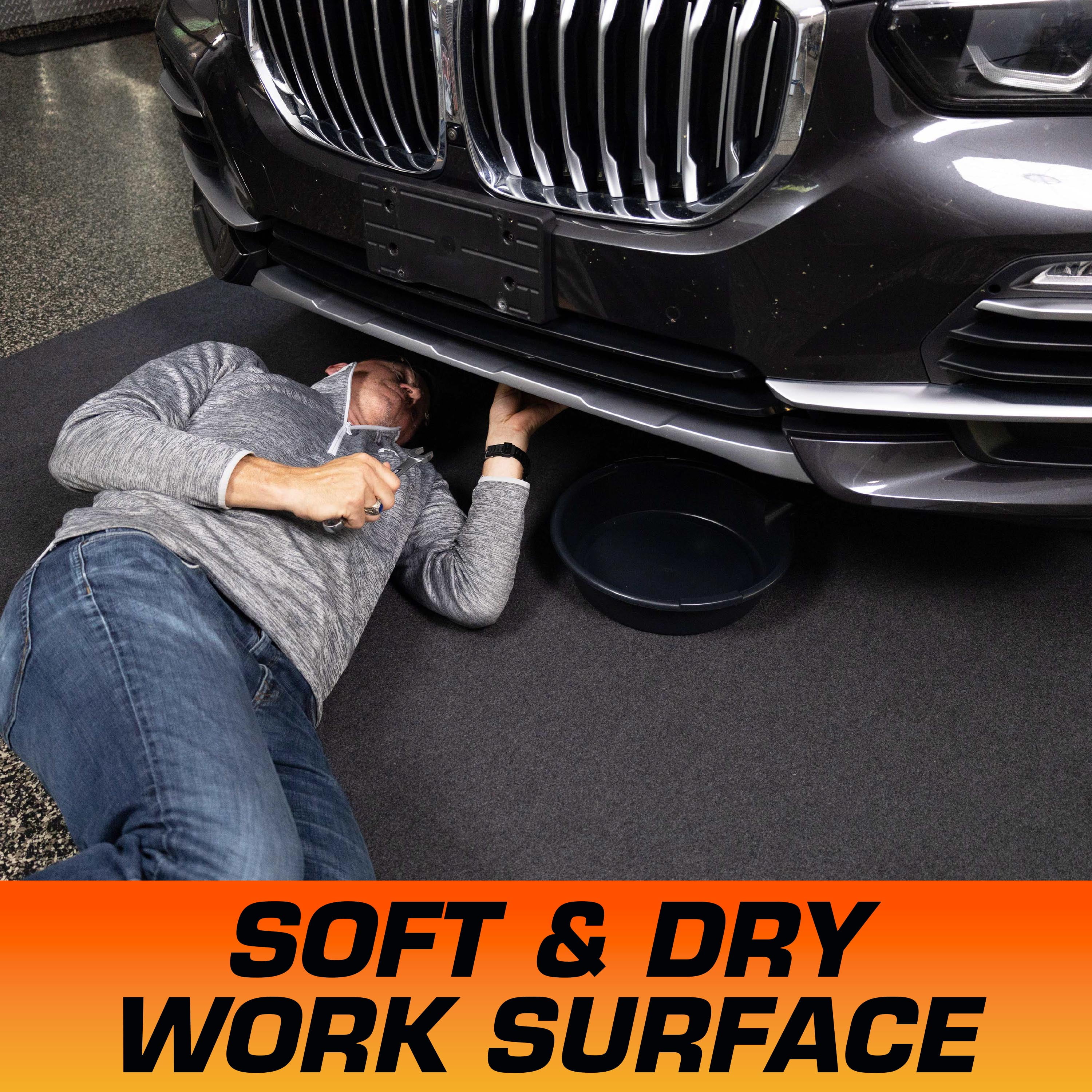 Armor All Premium Oil Spill Mat, Garage Floor Maintenance Mat (30" x 59"), Absorbent Oil Pad, Reusable, Washable, Durable, Waterproof Backing Contains Liquids, Protects Surface