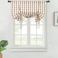 thumbnail image 6 of CAROMIO Gingham Plaid Window Curtains Rod Pocket Thick Yarn Dyed Curtains Adjustable Shade for Kitchen，42"×63", Tan/White, 6 of 8