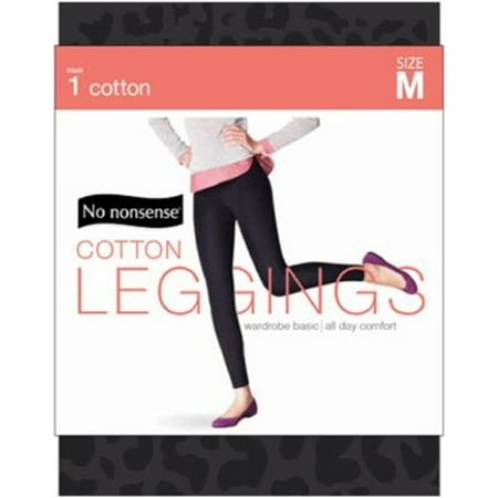No Nonsense Women's Cotton Legging, Black, Medium 