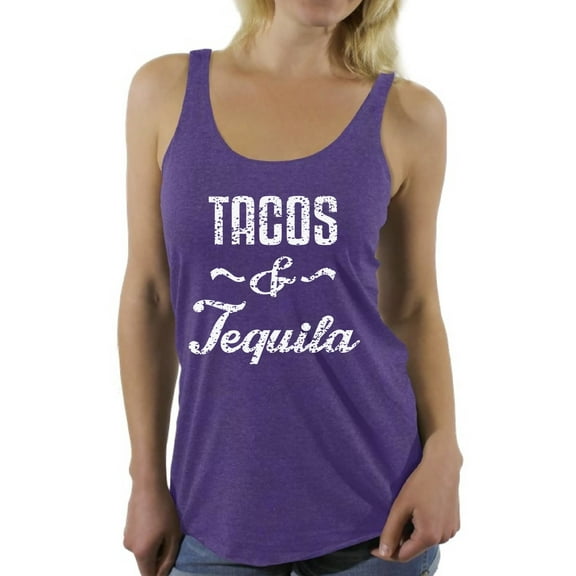 Awkward Styles Women's Tacos & Tequila Graphic Racerback Tank Tops Taco Mexican Drinking Party Gift