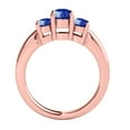 thumbnail image 3 of Mauli Jewels Rings for Women 1.80 Carat Three Stone Round Shaped Sapphire Ring 4-prong 10K Rose Gold, 3 of 7