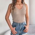 thumbnail image 2 of ZyeKqe Women V Neck Tank Tops Sleeveless Sweater Vest Hollow out Lightweight Knit Pullover Top, 2 of 6