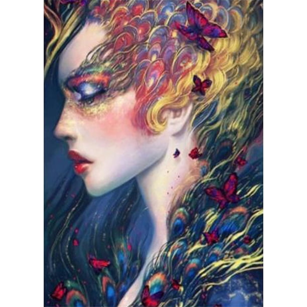 Pintura de diamante (DF3920) 5D DIY Perfil cuadrado Belleza Kit de punto de cruz 45x60cm Hugtrwg Para estrenar