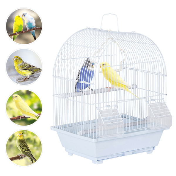 15.4'' H Small Bird Cage Portable Bird Cage For Small Bird Travel Cage White