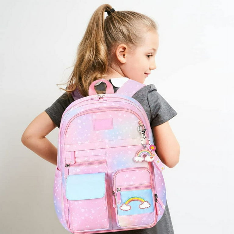 InduSKY Kids Backpack Girls Backpack, Cute Elementary School Backpacks for  Teen Girls, Waterproof Lightweight Middle School Bookbags School Casual