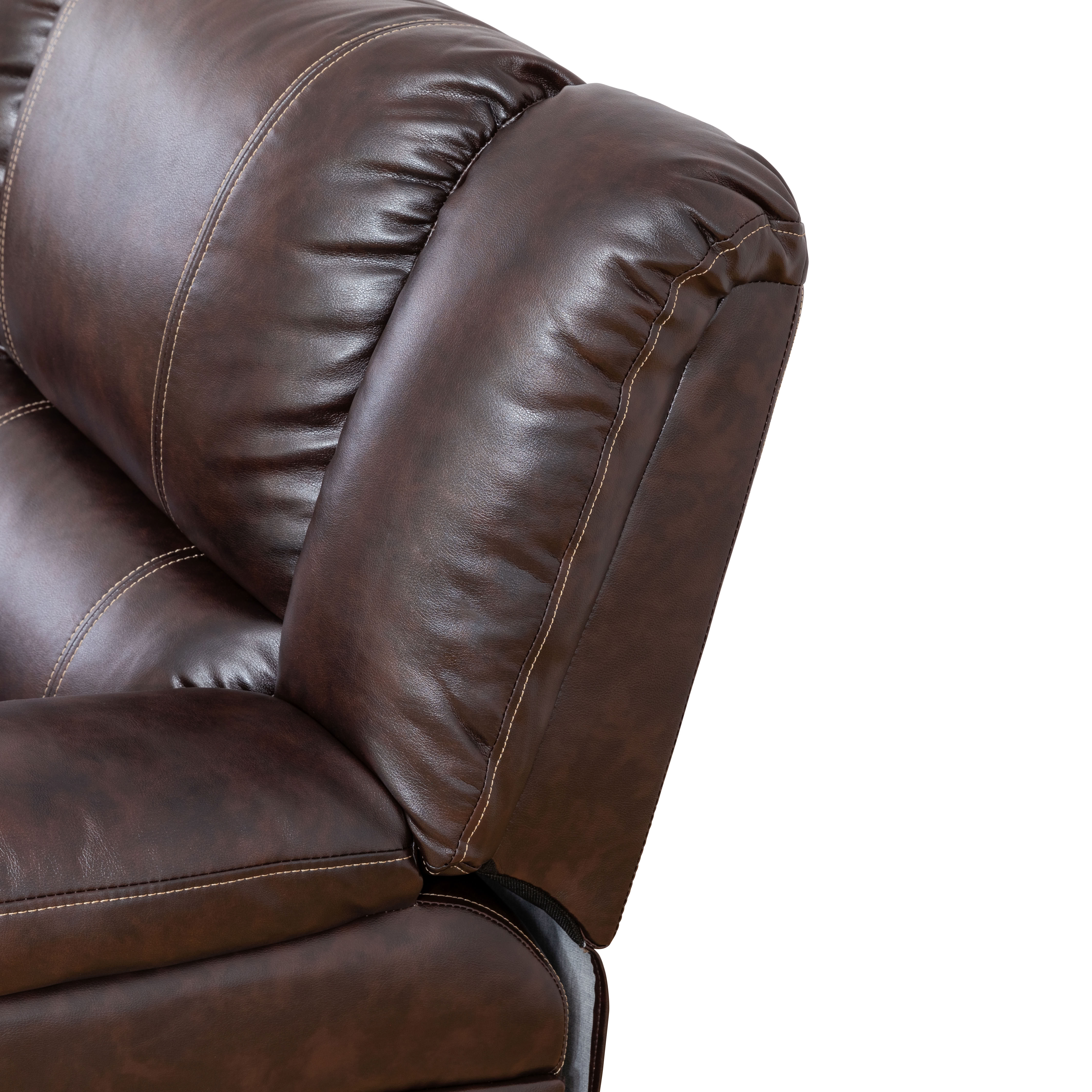 MAYEERTY 5-Seater Recliner Sofa Set - Faux Leather with Storage & Push-Back Chaise for Family Living Room & Home Theater