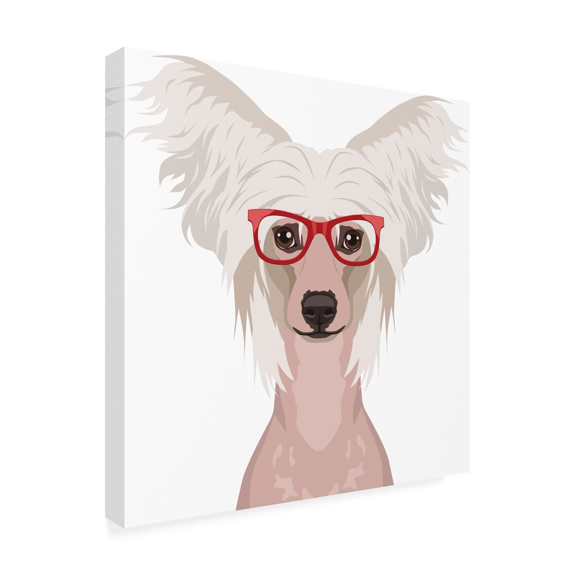 Furbaby Affiliates 'Chinese Crested Wearing Hipster Glasses' Canvas Art
