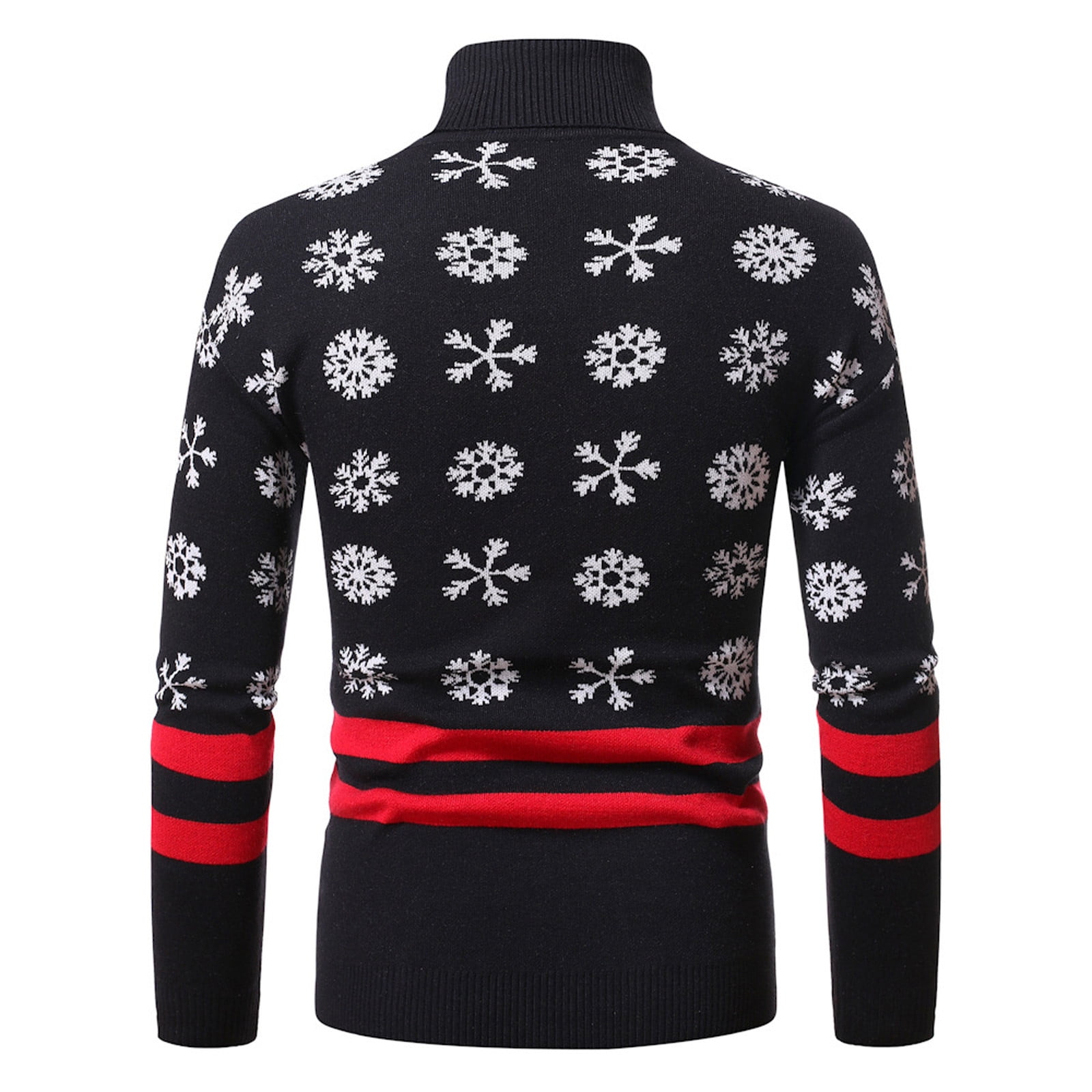 Odeerbi Reduced Christmas Sweaters For Men Turtleneck Sweater Fashion  Casual Snowflake Printing Base Long Sleeve Pullover Sweater Black -  Walmart.com