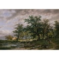 thumbnail image 2 of Remigius Adrianus van Haanen 18x14 Black Ornate Wood Framed Double Matted Museum Art Print Titled - Great Dutch Landscape (1888), 2 of 5