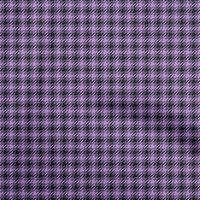 oneOone Cotton Flex Purple Fabric Houndstooth Fabric For Sewing Printed Craft Fabric By The Yard 40 Inch Wide