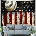 thumbnail image 4 of Baseball Tapestry, Stripe Wall Hanging Art for Kids Teens Boys,Ball Sports Game Wall Blanket Black White Graffiti Wall Hanging for Bedroom/Living Room Decor, 4 of 6