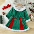 thumbnail image 2 of JLMSPLWG Toddler Christmas Dress Christmas Tween Christmas Kids Girl Holiday Dress New Born Christmas Baby Girl Outfit 24 Month Girl Clothes Toddler, Green 3-4 Years, 2 of 8