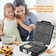 thumbnail image 4 of Aigostar Wafflera Eléctrica 1200W, Placa Grande de 4 Porciones, Temperatura Ajustable, Doble Luz Indicadora, Placa Antiadherente, Color Negro, 4 of 7