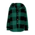 thumbnail image 6 of Neewe Women's Flannel Plaid Shacket Long Sleeve Button Down Shirts Jacket Coats, 6 of 7