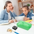 thumbnail image 4 of Pencil Boxes,Plastic Pencil Case Box Craft Hobby Art Supply Storage Organizer Container with Latching Lid for Bead Pens Ribbons Tape(Green 1pc+Pencil Sharpener 8.1*4.8*2.3in)from ANMUYUM, 4 of 9