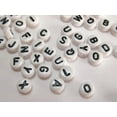 thumbnail image 5 of U8MO 250 Black in white Acrylic Alphabet Letter Coin Beads 4X7mm Pick Your Letter-P, 5 of 9