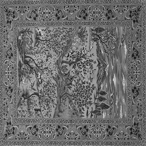 Ahgly Company Indoor Square Animal Gray Traditional Area Rugs, 8' Square