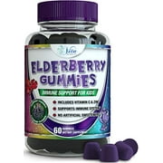 Sambucus Elderberry Gummies for Kids - with Vitamin C and Zinc Childrens Immune Support Booster Gummy - Organic Vegan All Natural