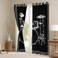 thumbnail image 3 of Manfei Drum Kit Black Out Curtains,Music Instrument Curtains Pack of 2 (42x63 Each),White Black Bedroom Curtains For Boys Kids,Breathable Home Decor, 3 of 6
